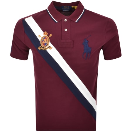 Product image for Ralph Lauren Custom Slim Polo T Shirt Burgundy