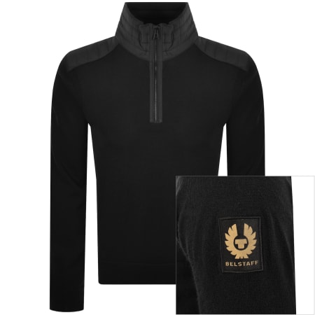 Product image for Belstaff Kilmington Quarter Zip Jumper Black