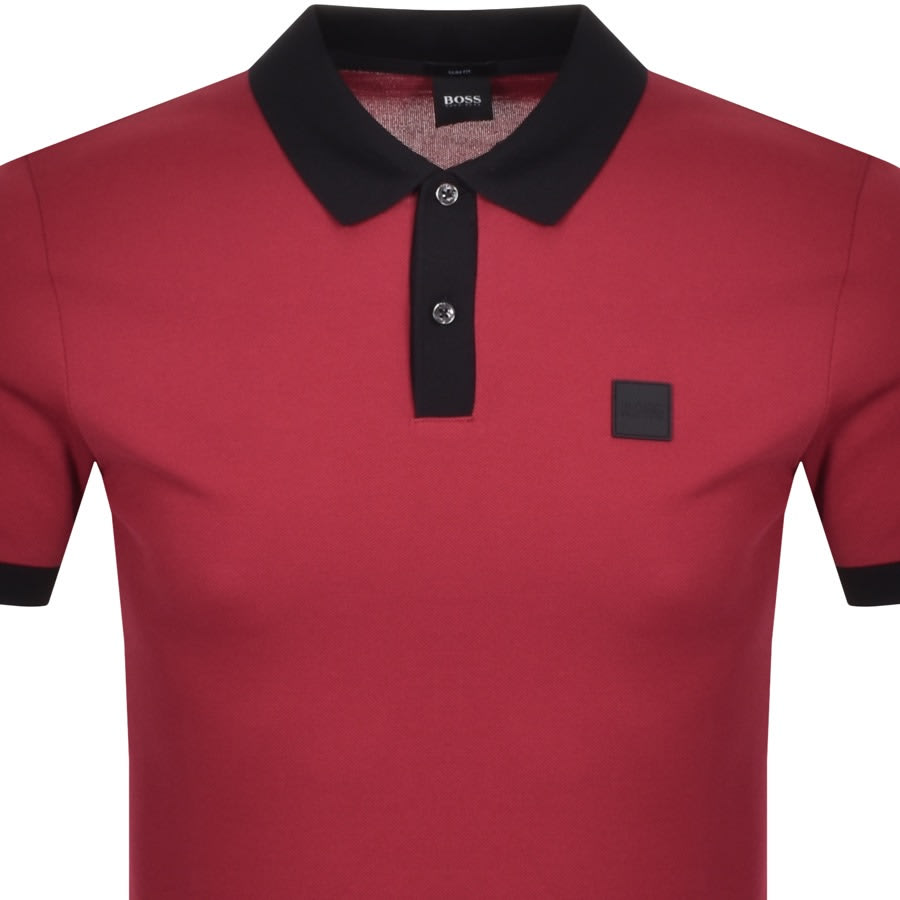 Image number 2 for BOSS Phillipson Polo T Shirt Burgundy