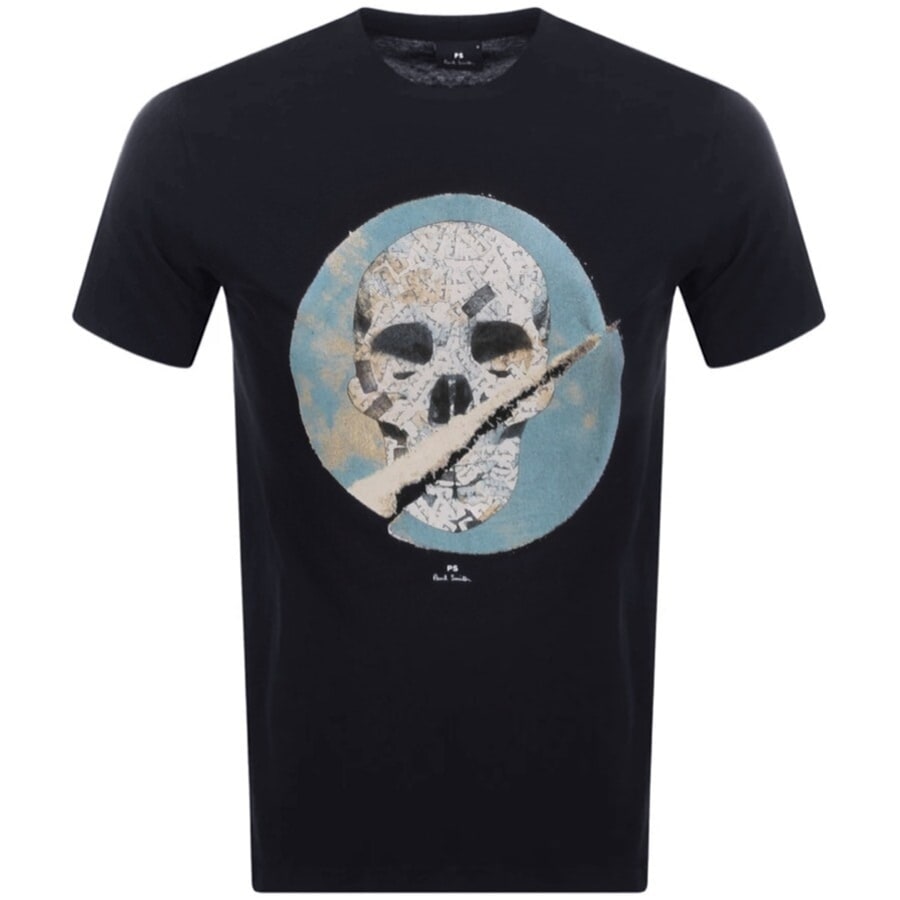Image number 1 for PS By Paul Smith RIP Skull T Shirt Navy