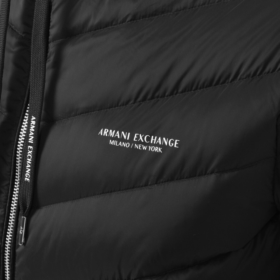 Image number 3 for Armani Exchange Hooded Down Jacket Black