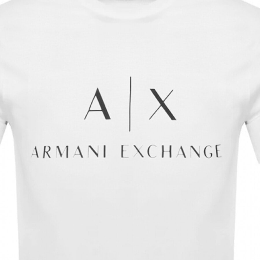 Image number 3 for Armani Exchange Slim Crew Neck Logo T Shirt White