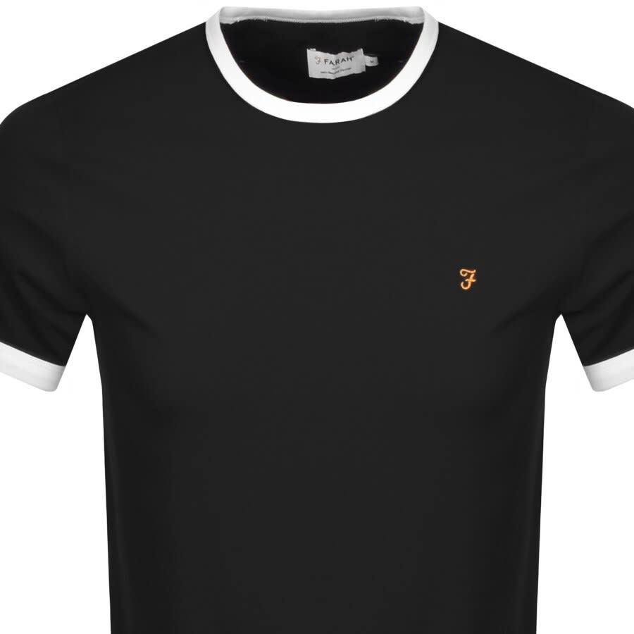 Image number 2 for Farah Vintage Groves Ringer T Shirt Black