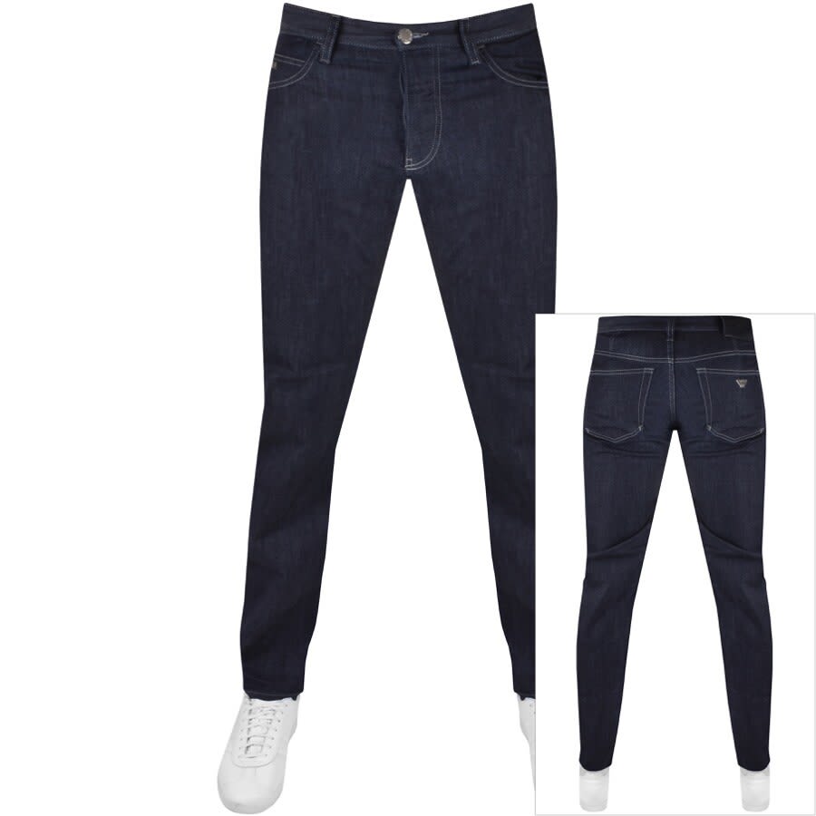 Image number 1 for Emporio Armani J06 Slim Jeans Dark Wash Navy