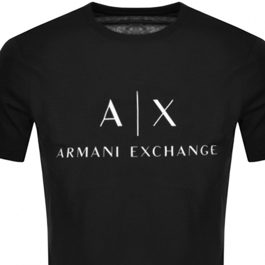Image number 2 for Armani Exchange Crew Neck Logo T Shirt Black