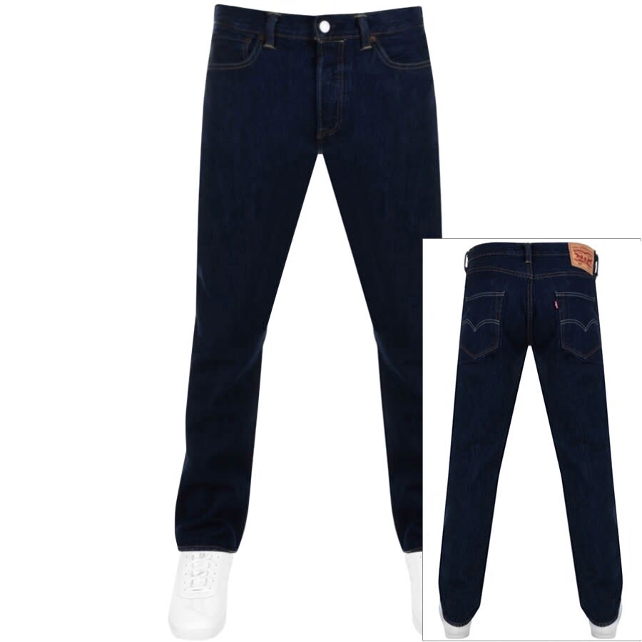 Image number 1 for Levis 501 Original Fit Jeans Dark Wash Blue