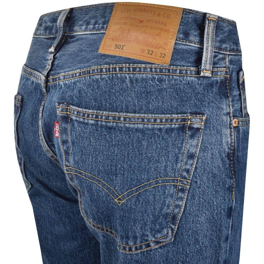 Image number 4 for Levis 501 Original Fit Jeans Mid Wash Blue