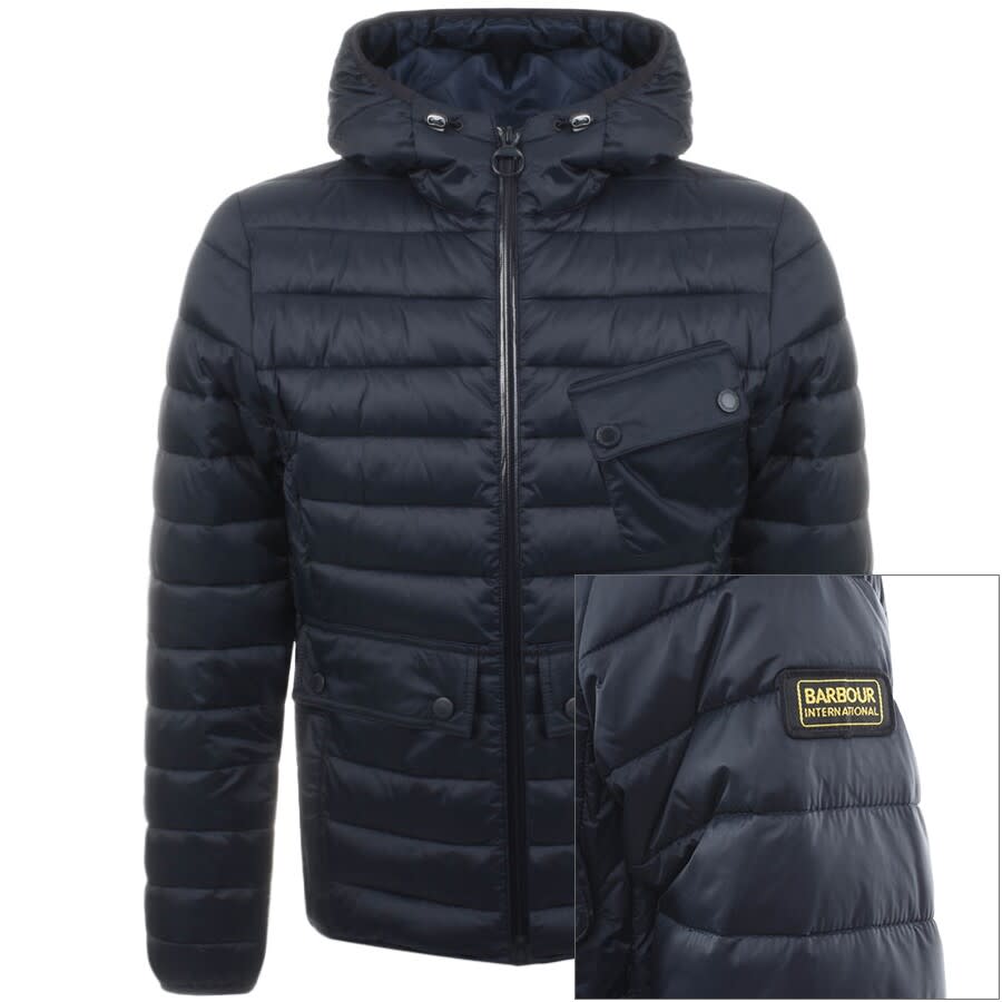 Image number 1 for Barbour International Quilted Ouston Jacket Navy