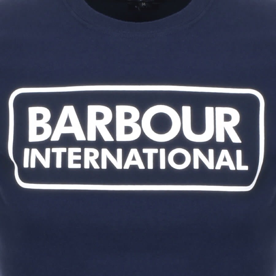 Image number 3 for Barbour International Large Logo T Shirt Navy
