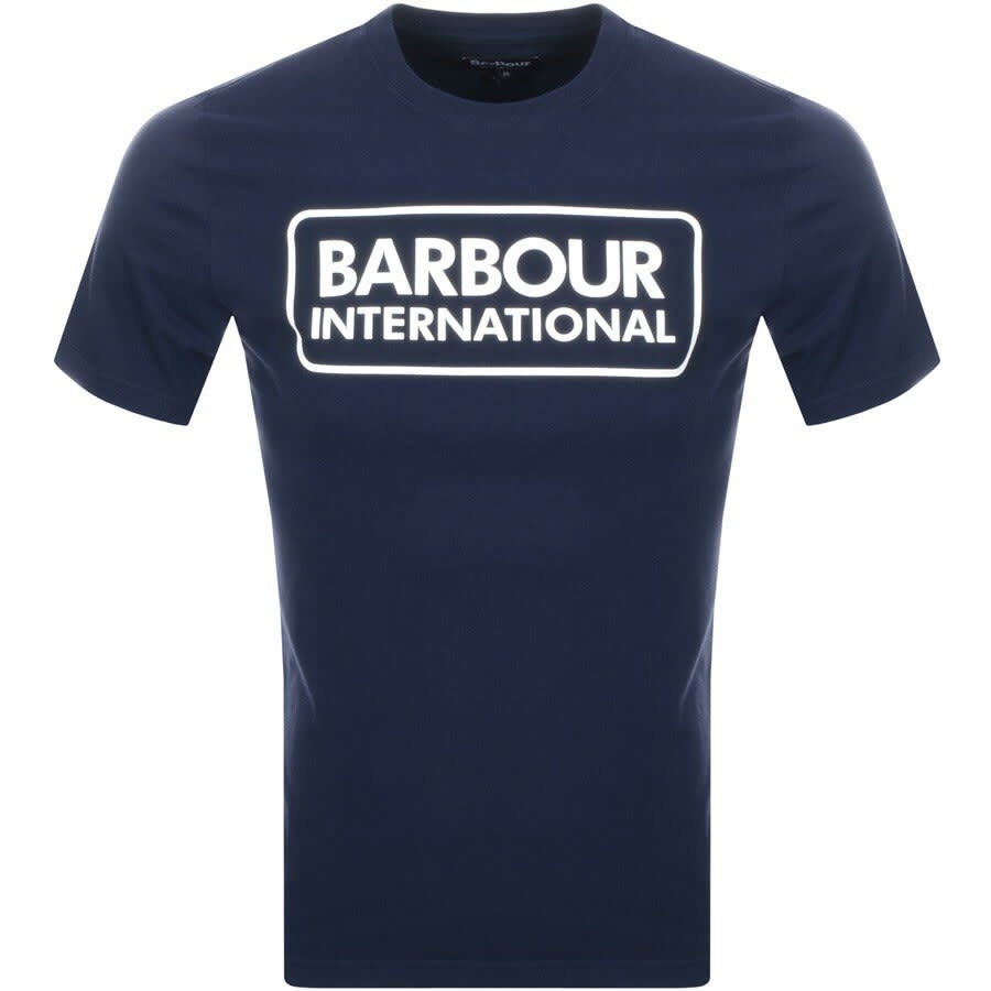 Image number 1 for Barbour International Large Logo T Shirt Navy
