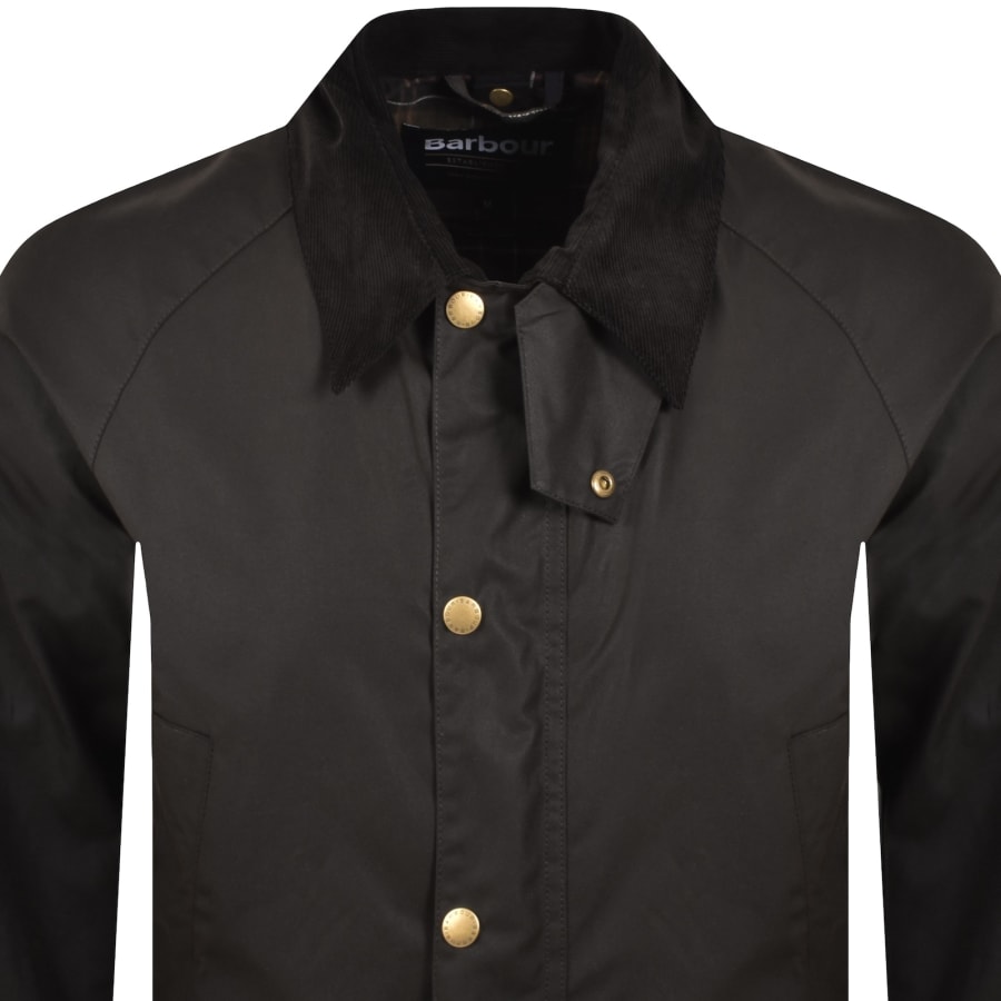 Image number 2 for Barbour Ashby Waxed Jacket Olive Green