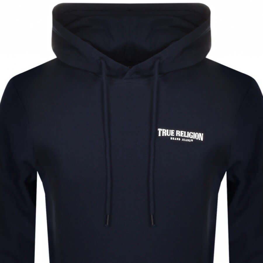 Image number 2 for True Religion Logo Hoodie Navy
