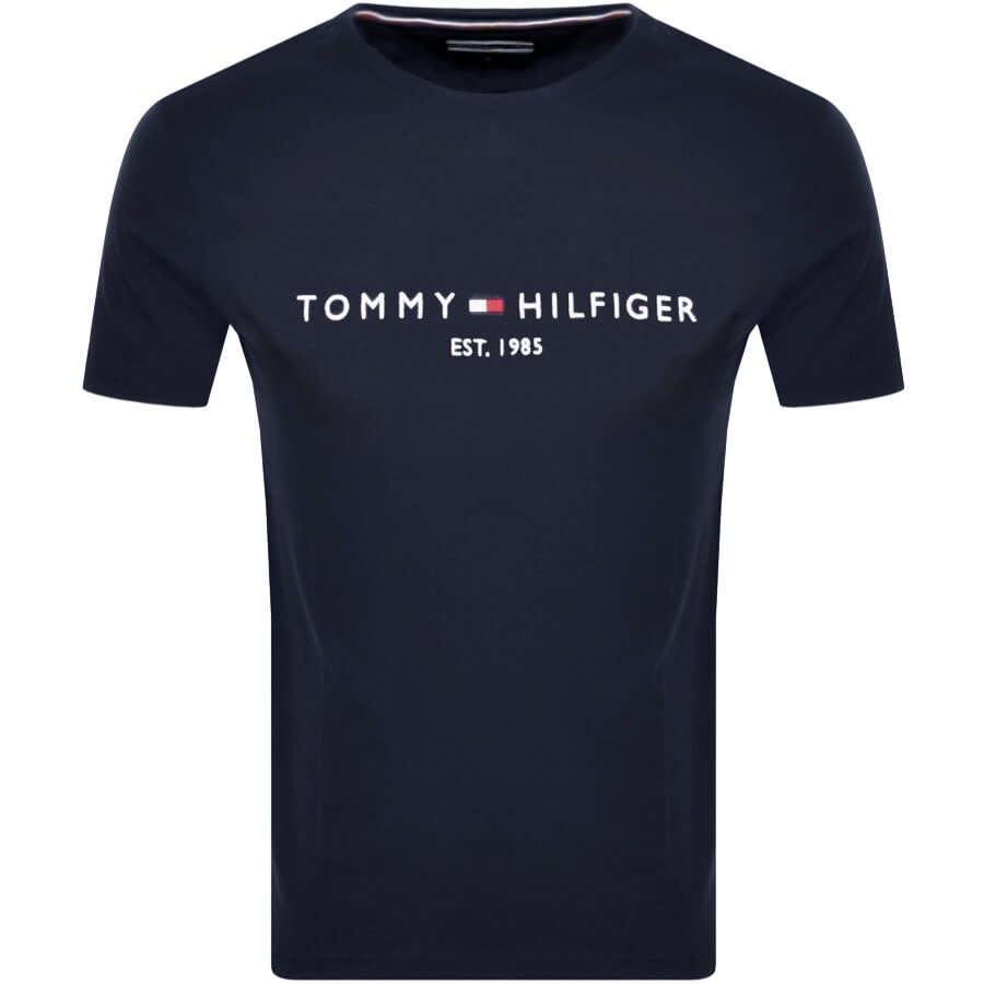 Image number 1 for Tommy Hilfiger Logo T Shirt Navy
