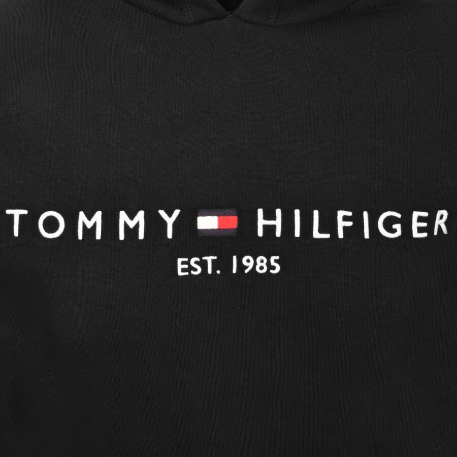 Image number 3 for Tommy Hilfiger Logo Pullover Hoodie Black
