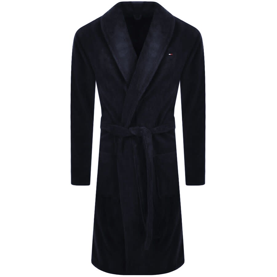 Image number 1 for Tommy Hilfiger Loungewear Icon Bath Robe Navy