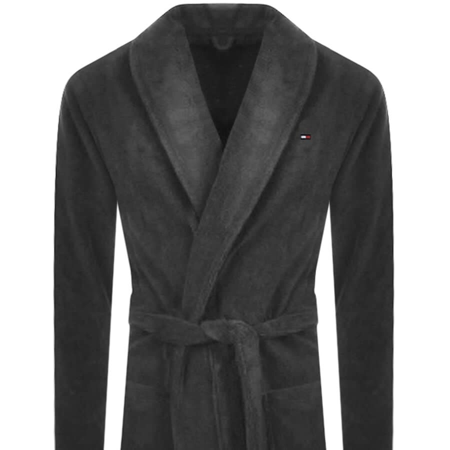 Image number 2 for Tommy Hilfiger Loungewear Icon Bath Robe Grey