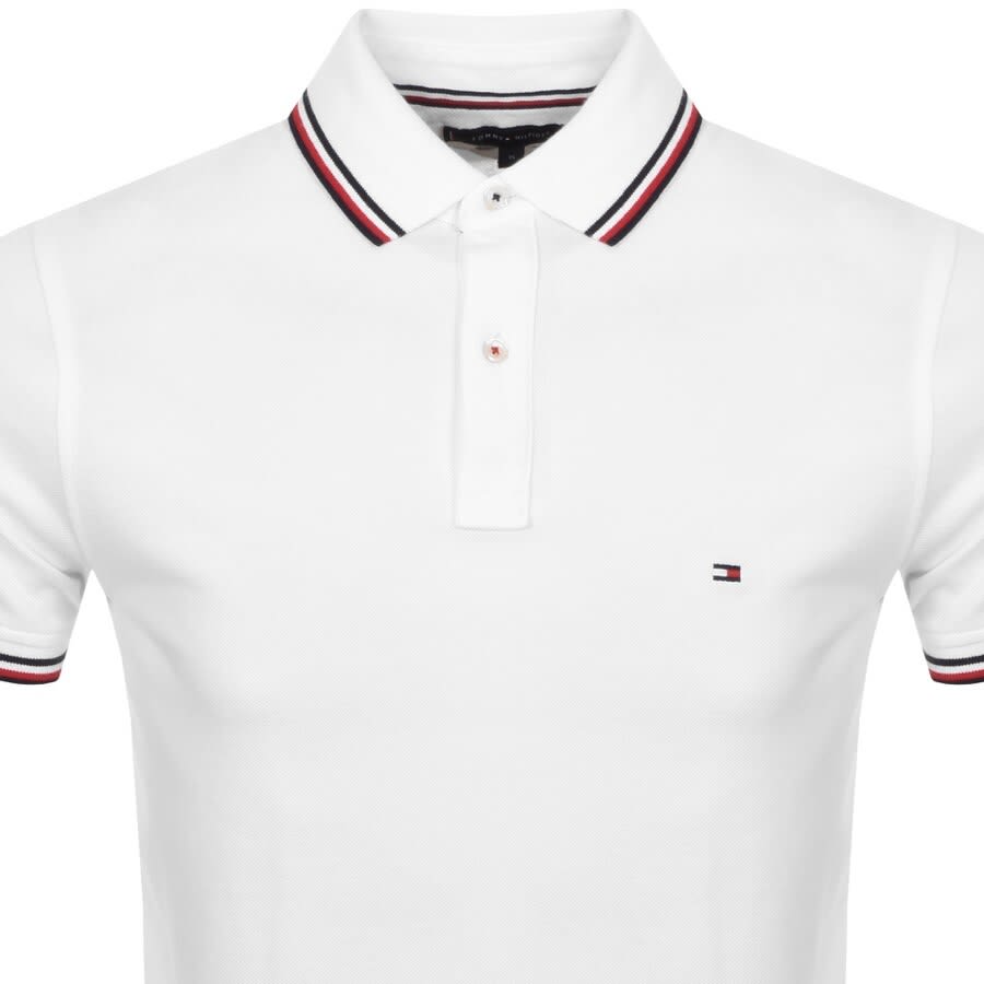 Image number 2 for Tommy Hilfiger Tipped Slim Fit Polo T Shirt White