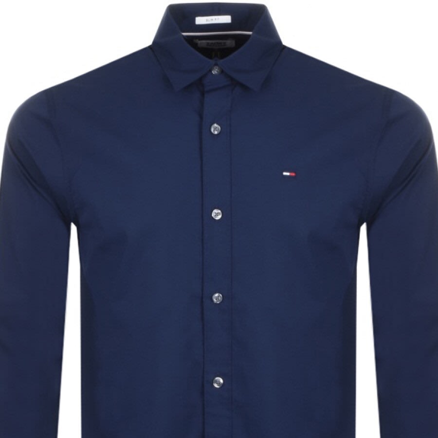 Image number 2 for Tommy Jeans Long Sleeved Shirt Navy