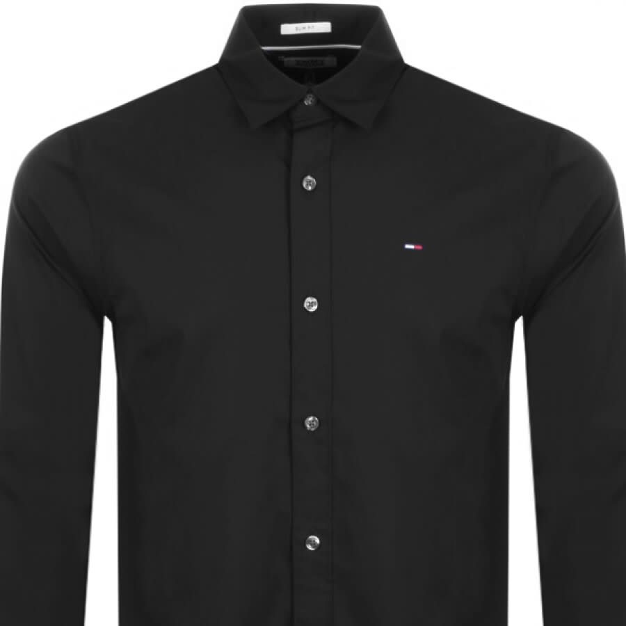 Image number 2 for Tommy Jeans Long Sleeved Shirt Black