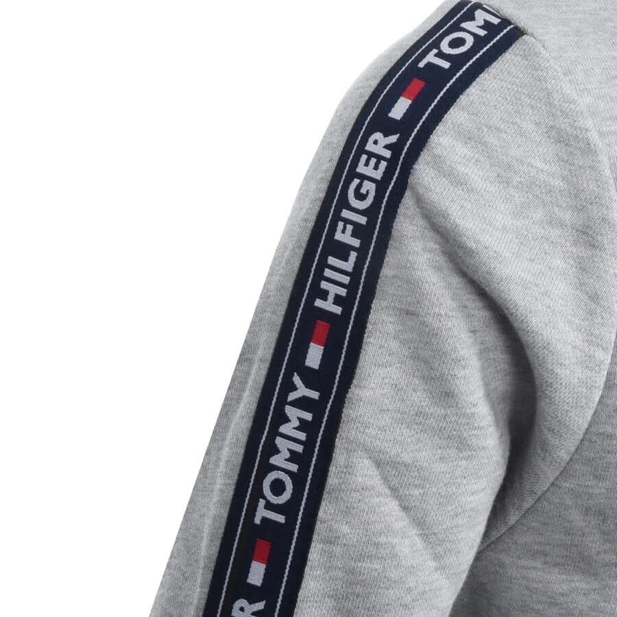 Image number 3 for Tommy Hilfiger Lounge Taped Logo Zip Hoodie Grey