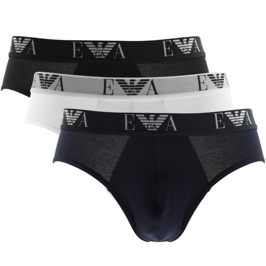 Image number 1 for Emporio Armani Underwear 3 Pack Briefs Black