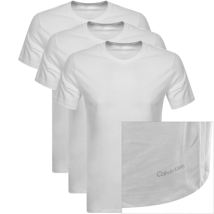 Image number 1 for Calvin Klein 3 Pack Crew Neck T Shirts White