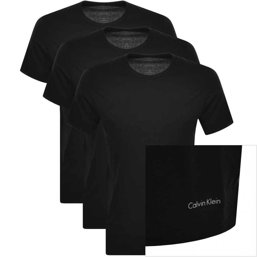 Image number 1 for Calvin Klein 3 Pack Crew Neck T Shirts Black