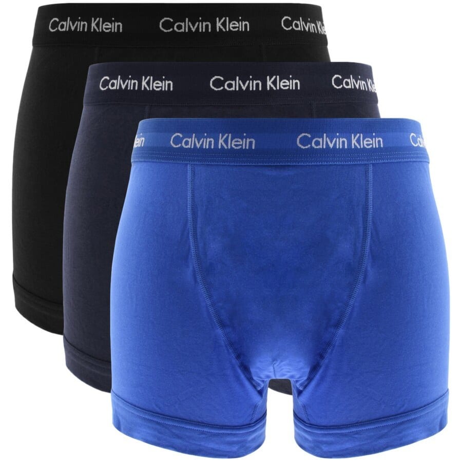 Image number 1 for Calvin Klein Underwear 3 Pack Trunks Blue