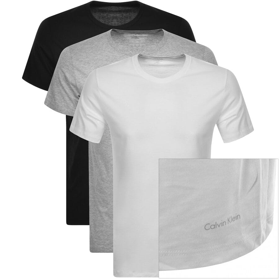 Image number 1 for Calvin Klein 3 Pack Crew Neck T Shirts Grey