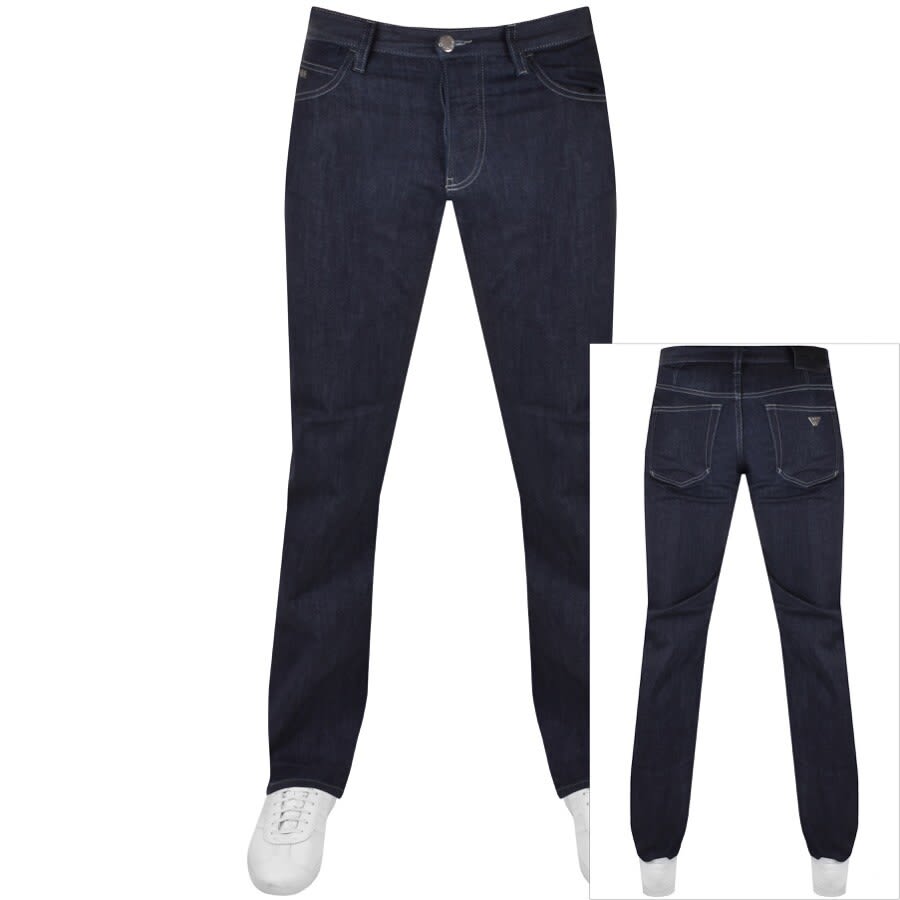 Image number 1 for Emporio Armani J21 Regular Jeans Dark Wash Navy