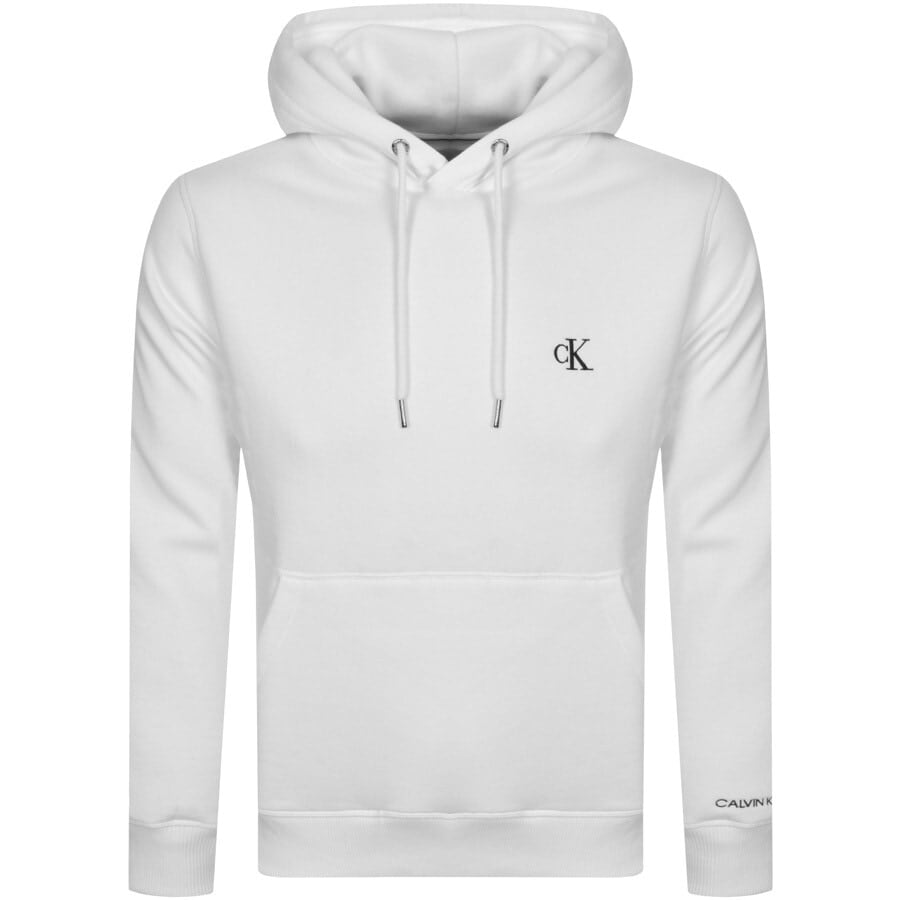 Image number 1 for Calvin Klein Jeans Logo Hoodie White