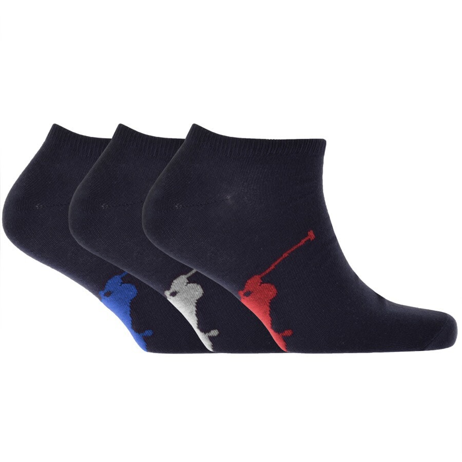 Image number 1 for Ralph Lauren 3 Pack Trainer Socks Navy