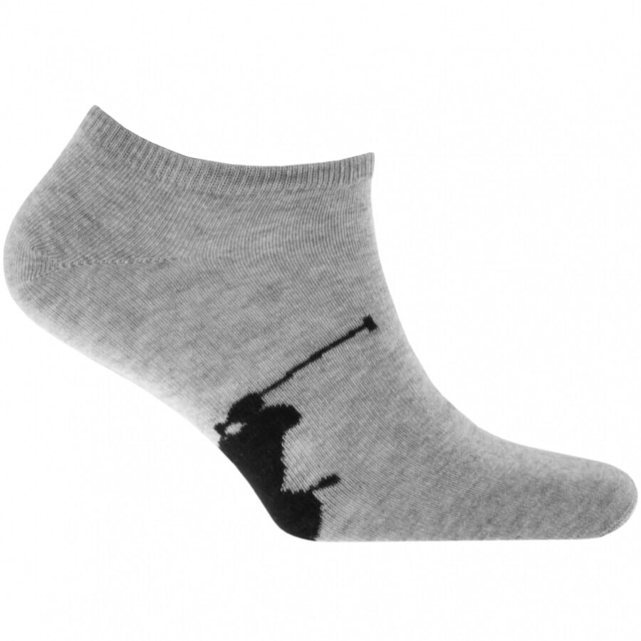 Image number 2 for Ralph Lauren 3 Pack Trainer Socks Grey