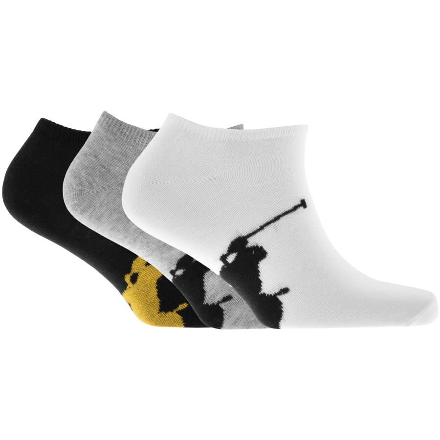 Image number 1 for Ralph Lauren 3 Pack Trainer Socks Grey