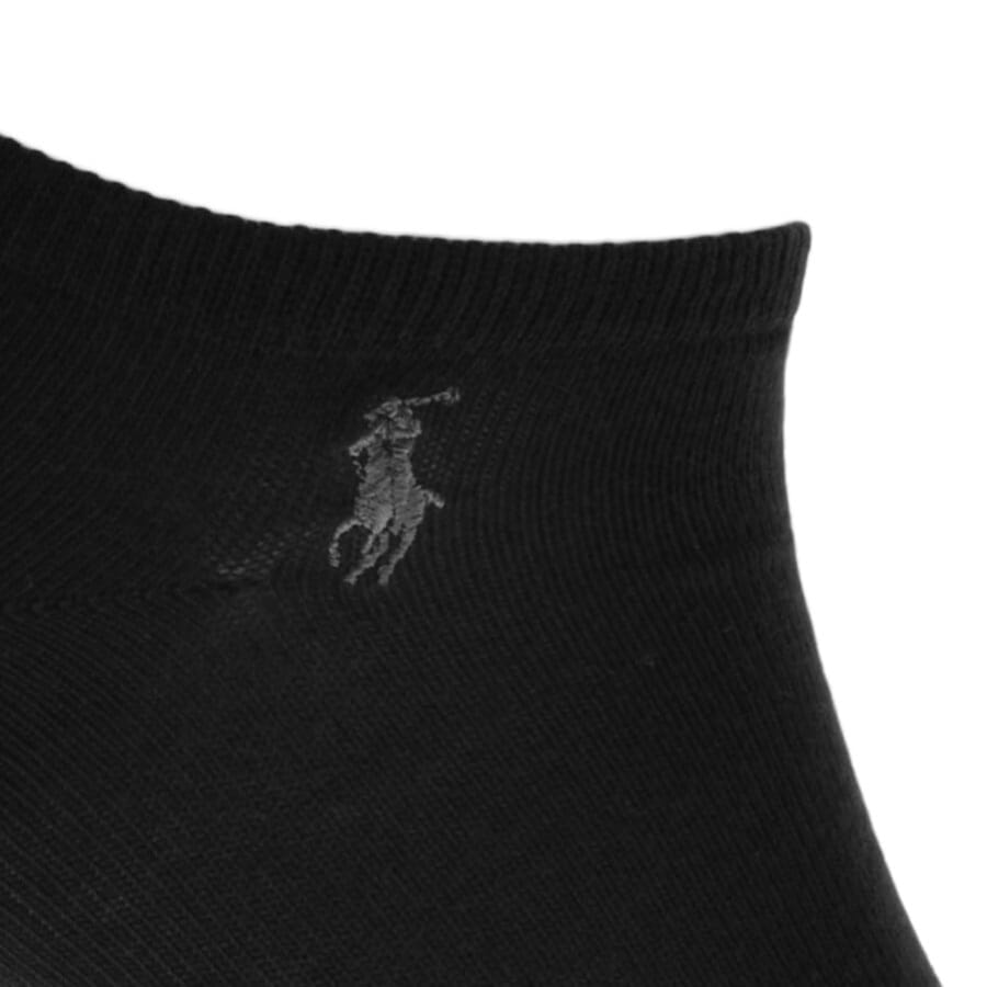 Image number 3 for Ralph Lauren 3 Pack Trainer Socks Black