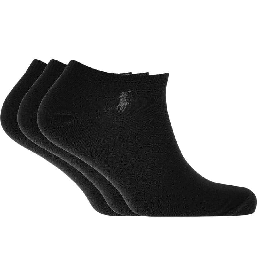 Image number 1 for Ralph Lauren 3 Pack Trainer Socks Black