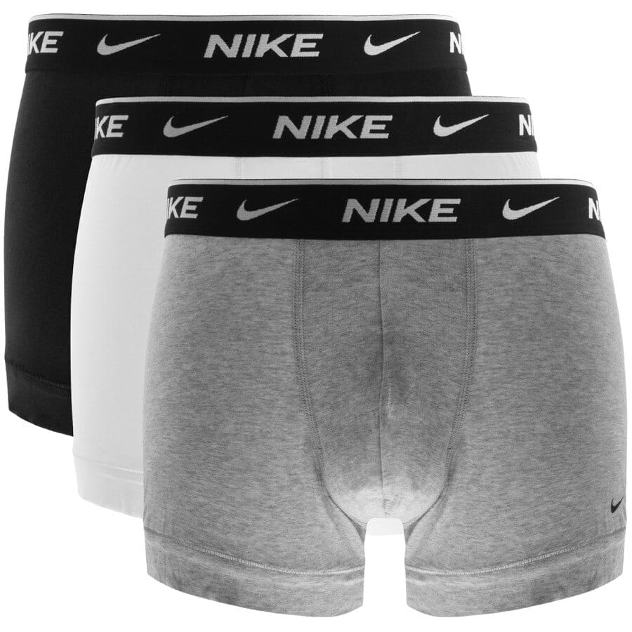 Image number 1 for Nike Logo 3 Pack Trunks Grey