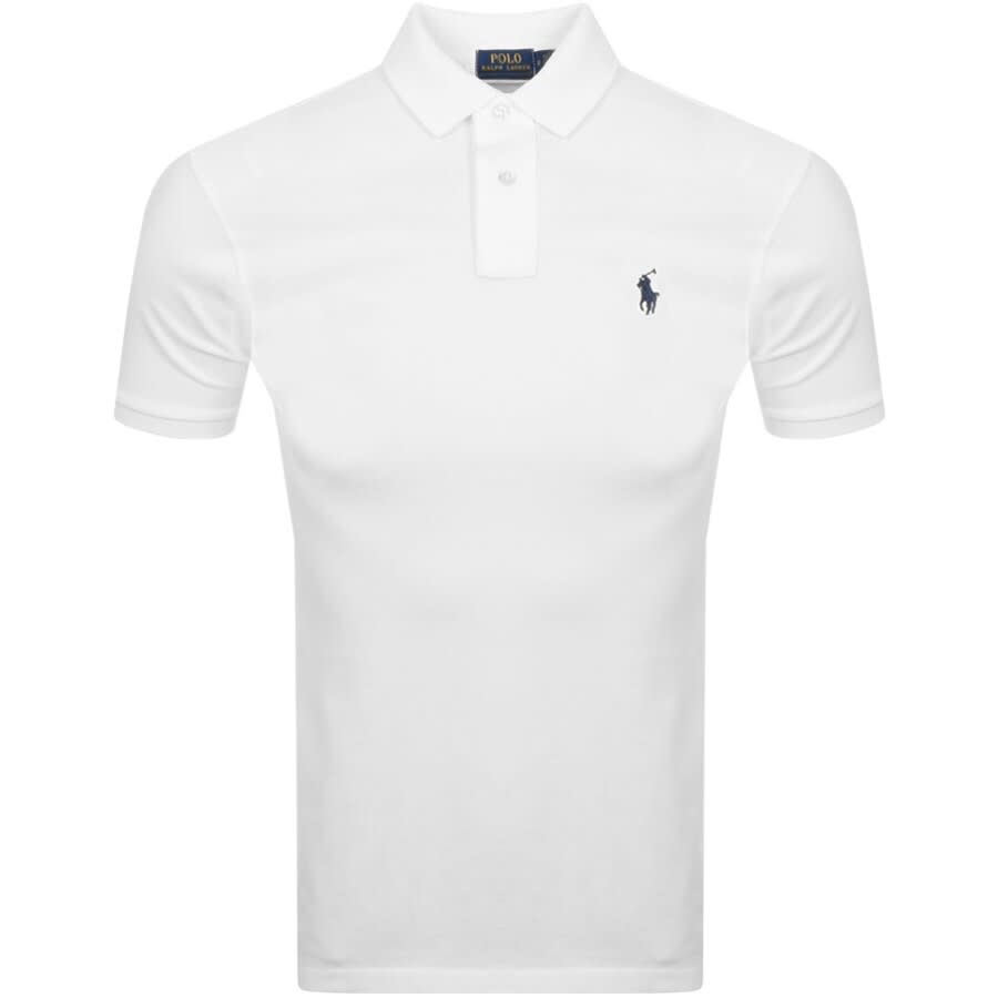 Image number 1 for Ralph Lauren Custom Slim Fit Polo T Shirt White