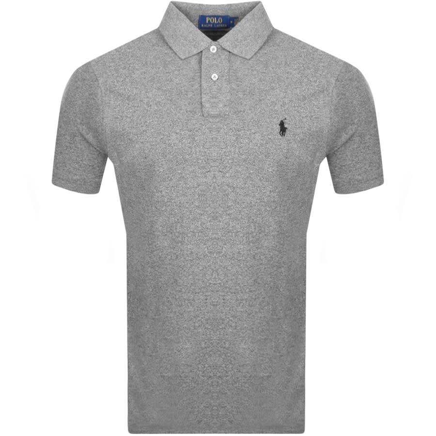 Image number 1 for Ralph Lauren Custom Slim Fit Polo T Shirt Grey