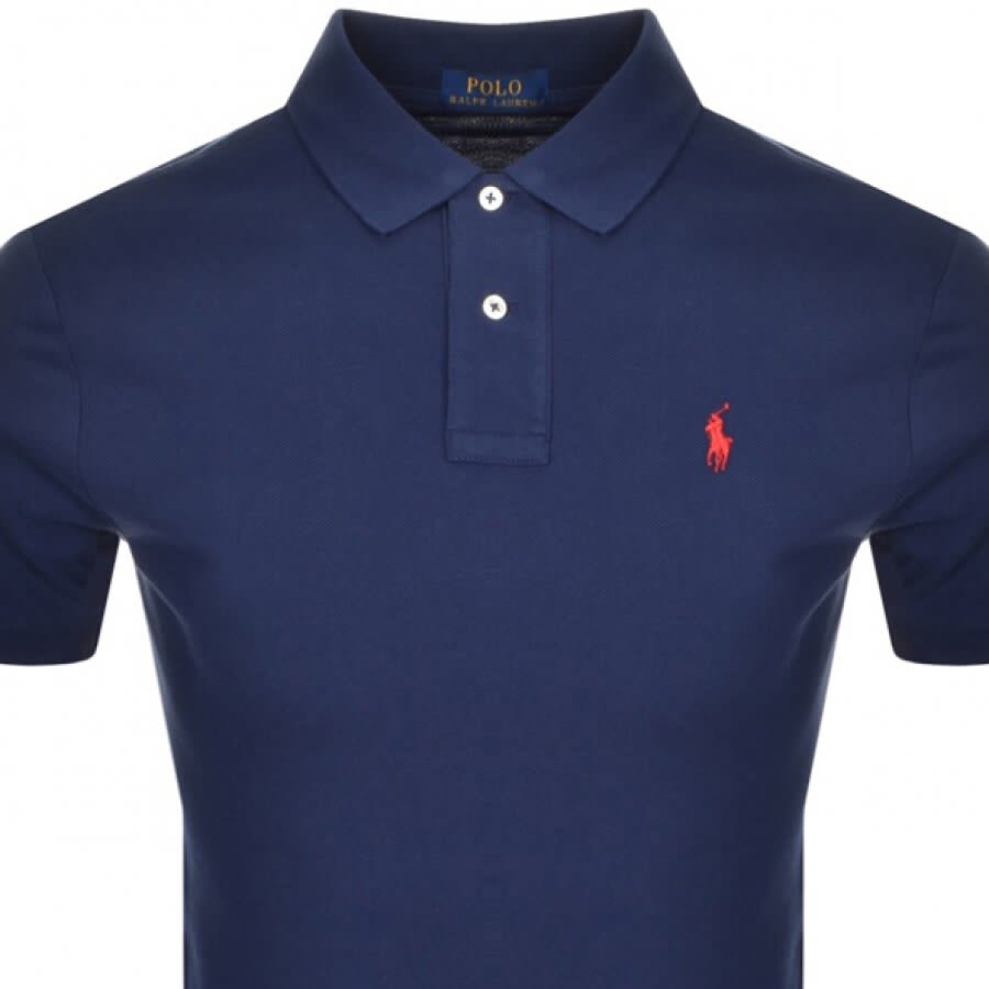 Image number 2 for Ralph Lauren Custom Slim Fit Polo T Shirt Navy