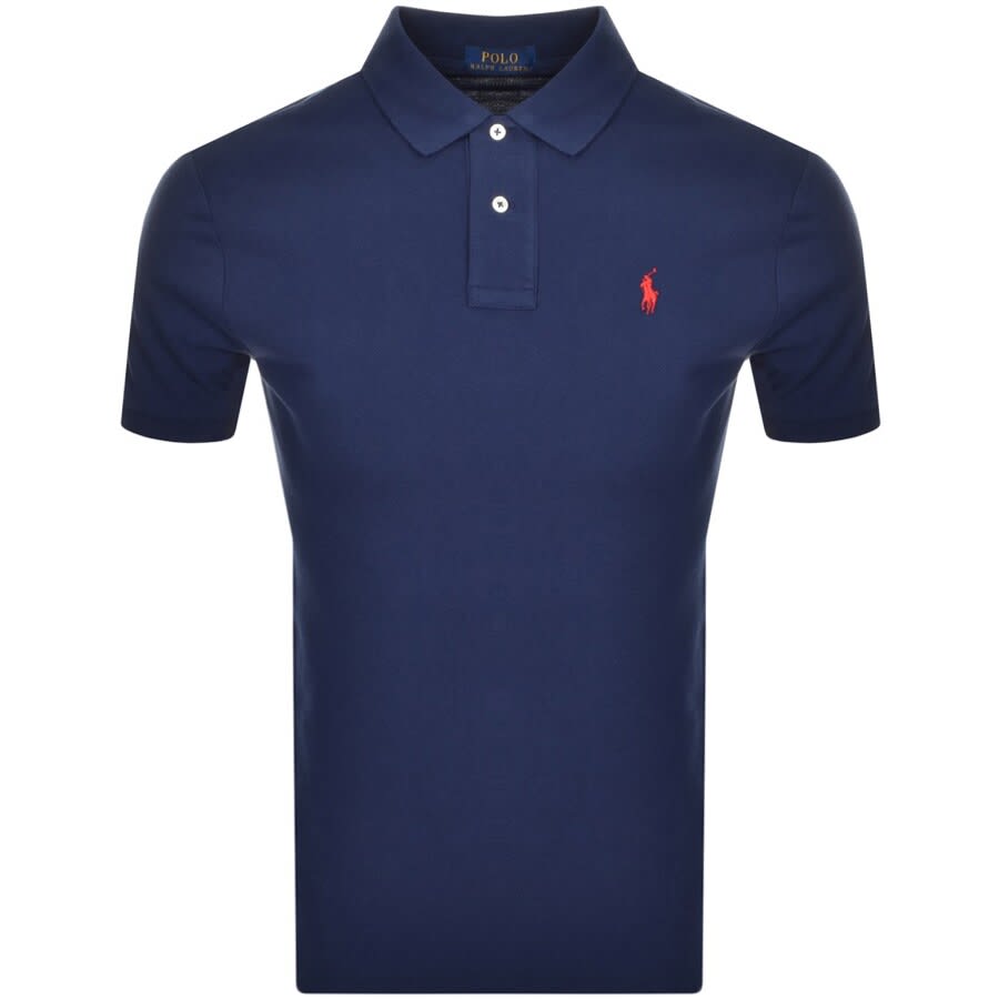 Image number 1 for Ralph Lauren Custom Slim Fit Polo T Shirt Navy