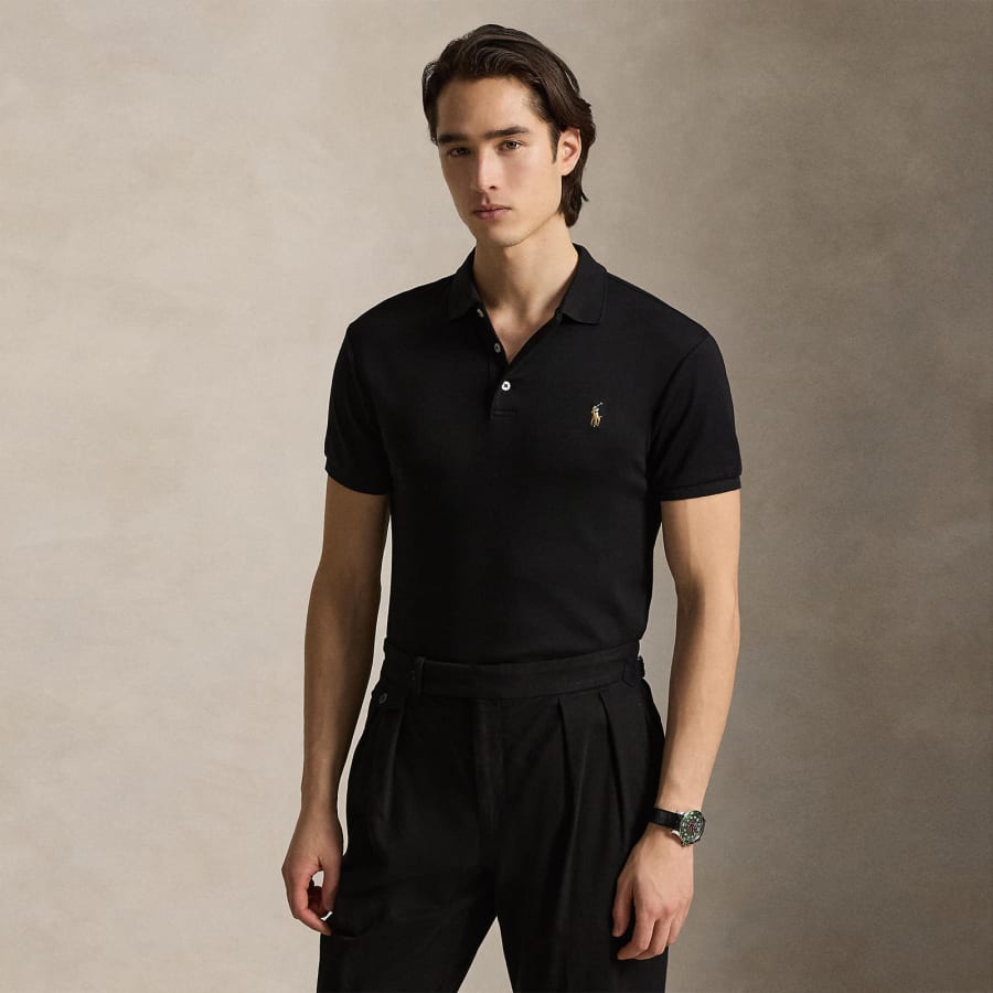 Image number 4 for Ralph Lauren Slim Fit Polo T Shirt Black