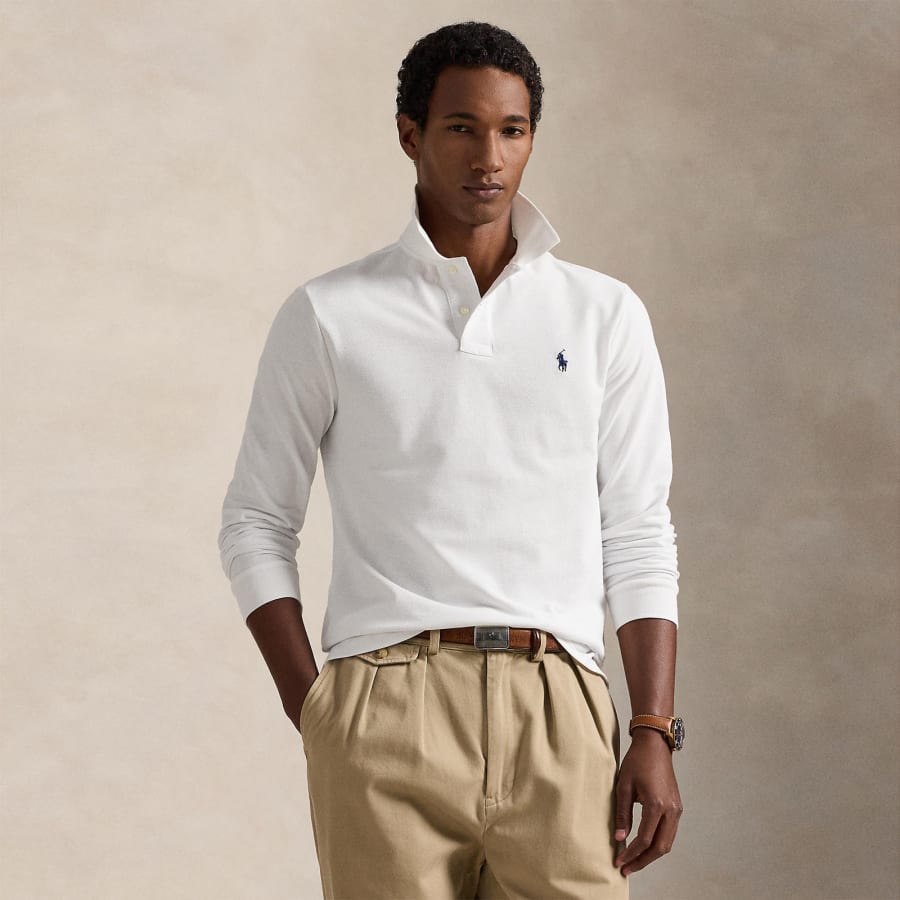 Image number 4 for Ralph Lauren Long Sleeved Polo T Shirt White
