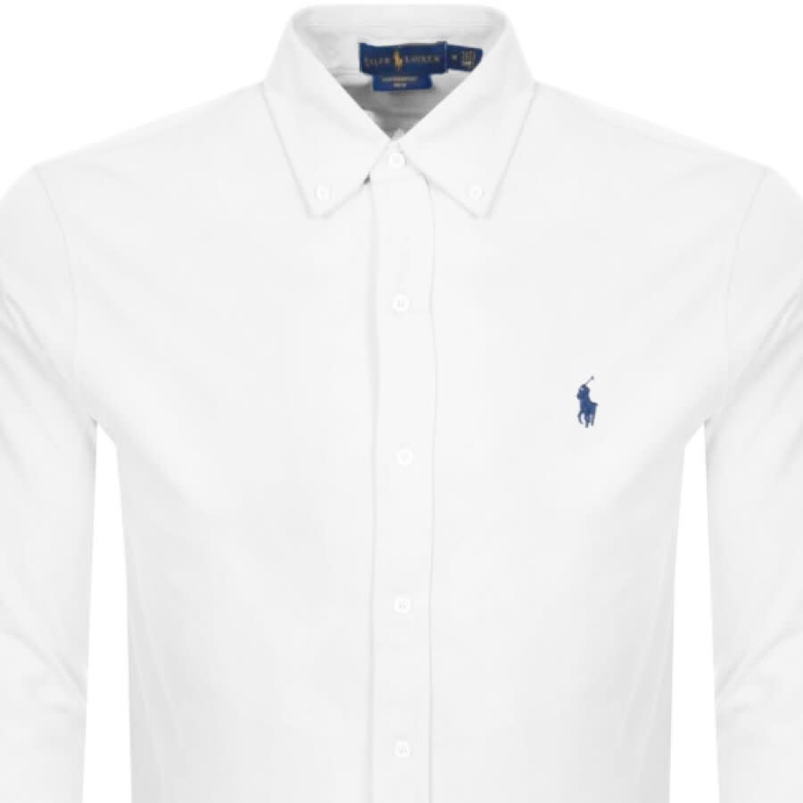Image number 2 for Ralph Lauren Featherweight Mesh Shirt White