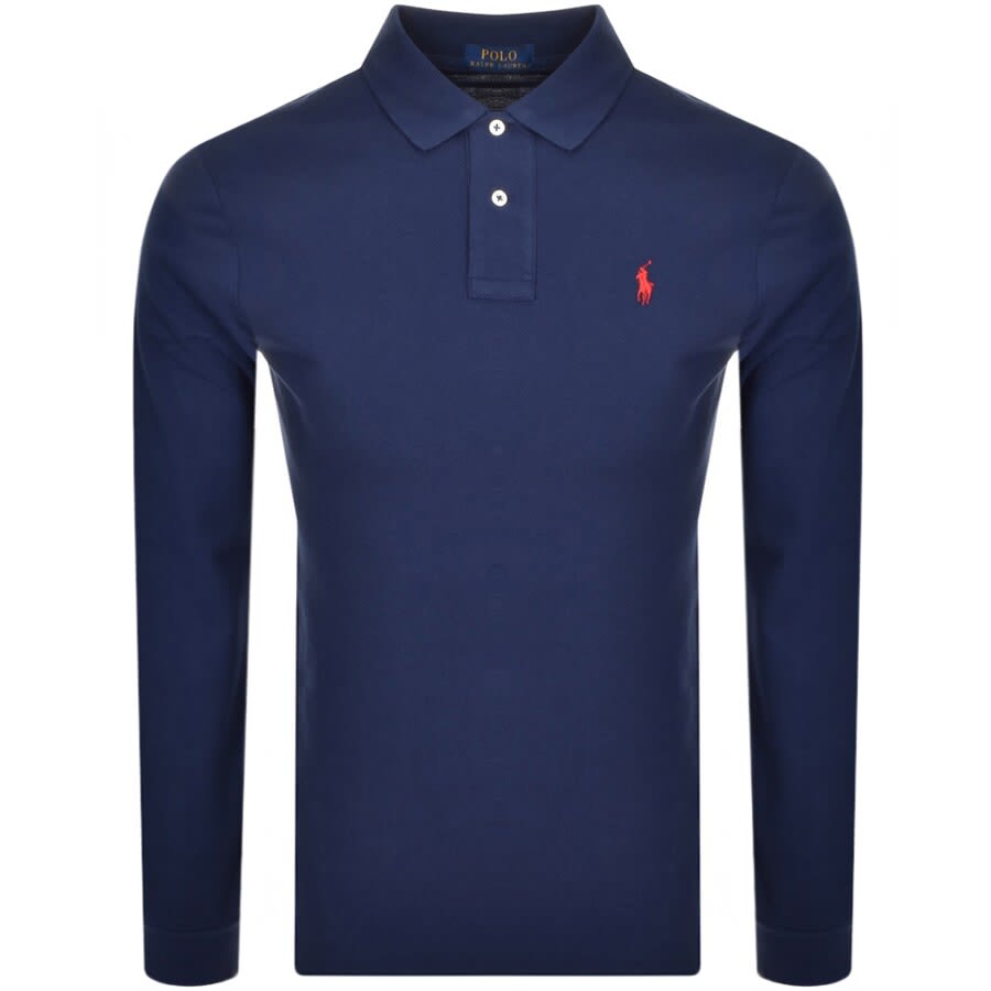Image number 1 for Ralph Lauren Long Sleeve Polo T Shirt Navy