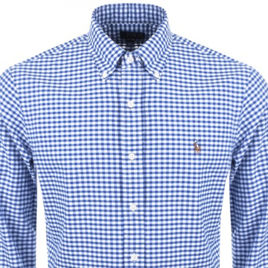 Image number 2 for Ralph Lauren Gingham Long Sleeve Shirt Blue