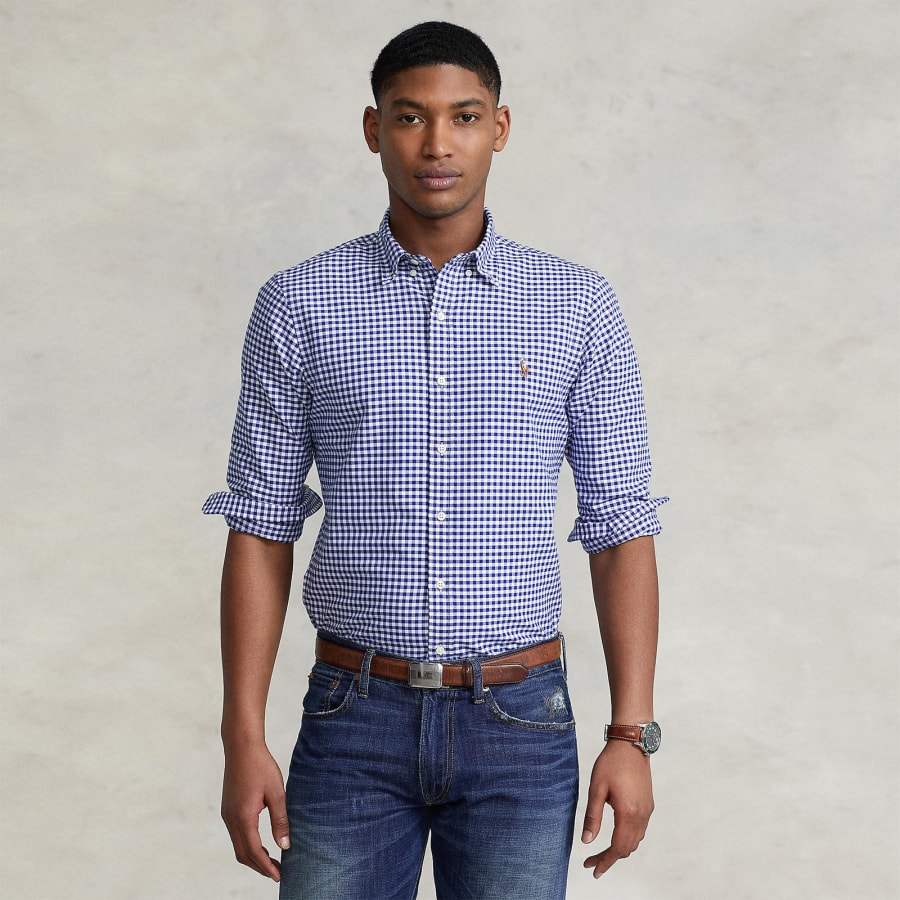 Image number 4 for Ralph Lauren Gingham Long Sleeve Shirt Blue