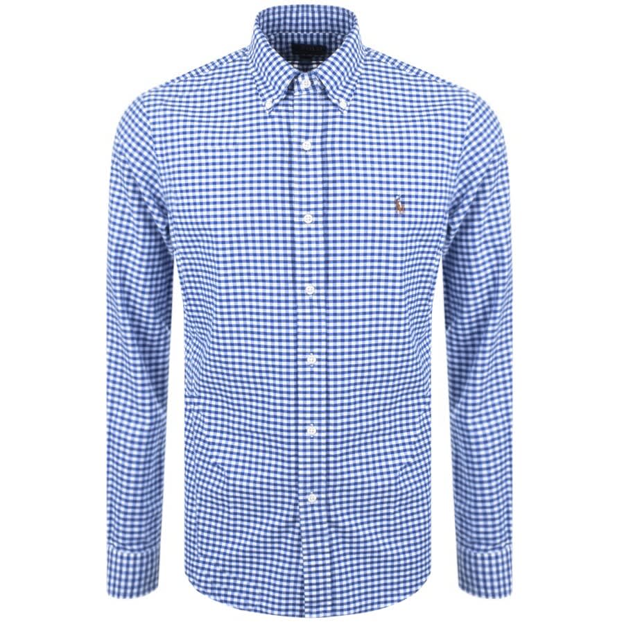 Image number 1 for Ralph Lauren Gingham Long Sleeve Shirt Blue