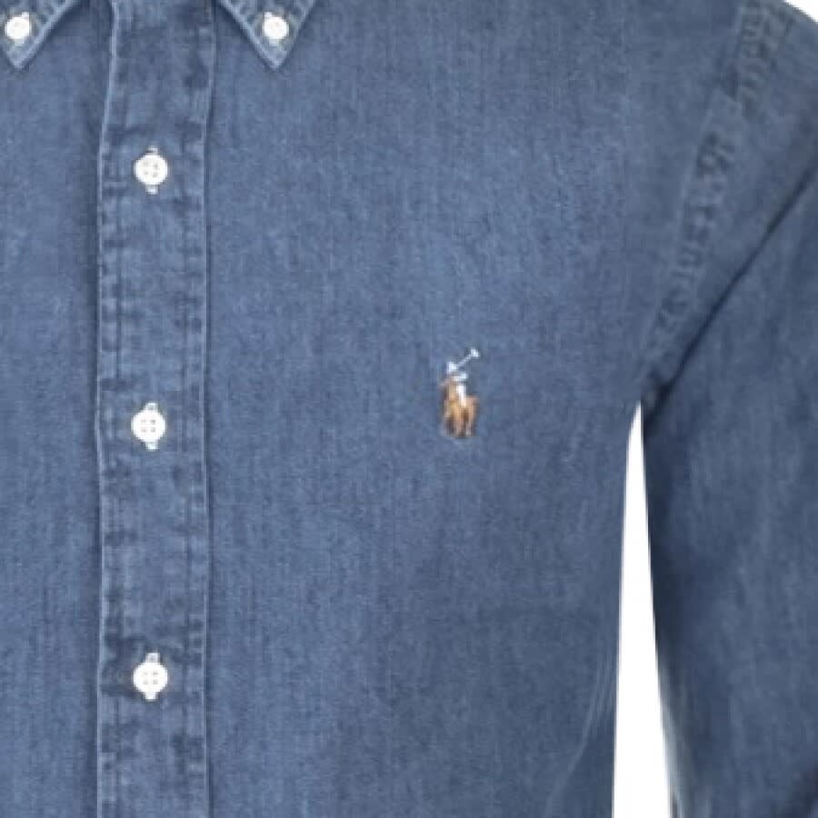 Image number 3 for Ralph Lauren Slim Fit Denim Shirt Blue