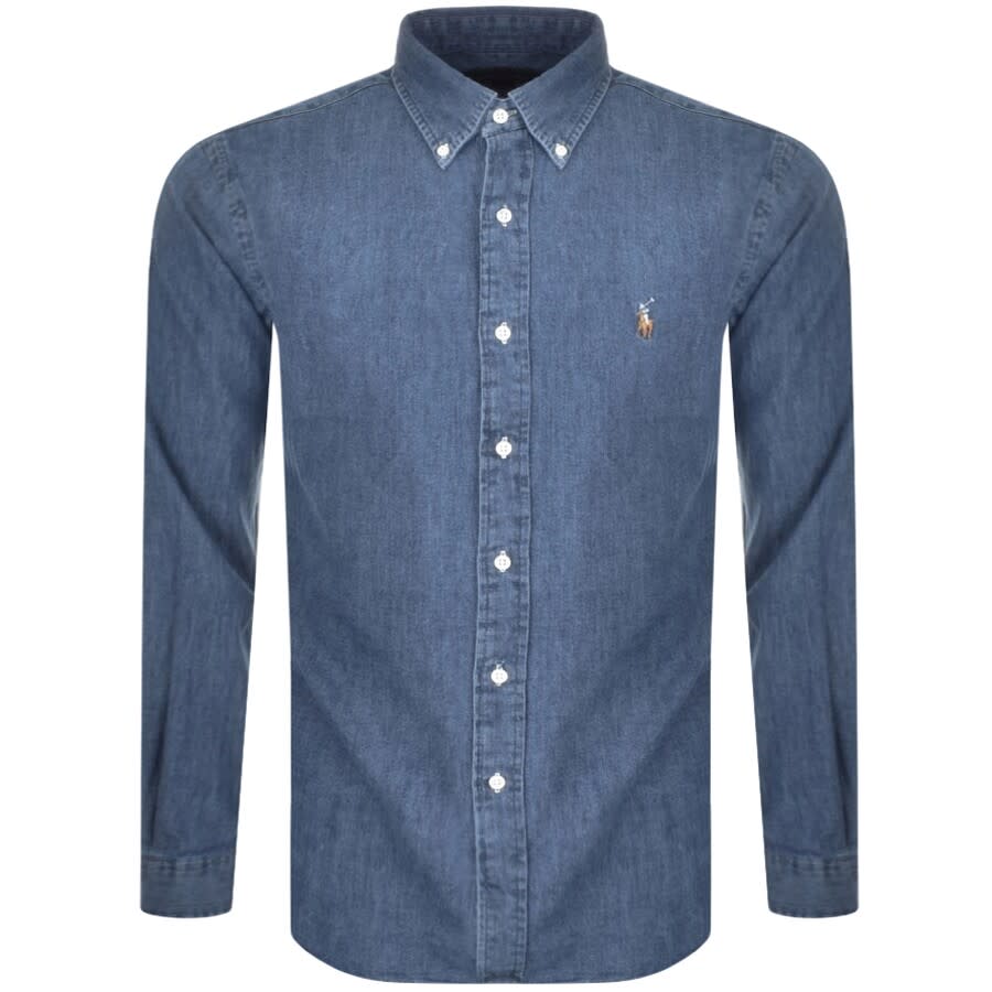 Image number 1 for Ralph Lauren Slim Fit Denim Shirt Blue